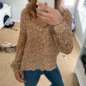Yellow Floral Blouse 🌼🌸